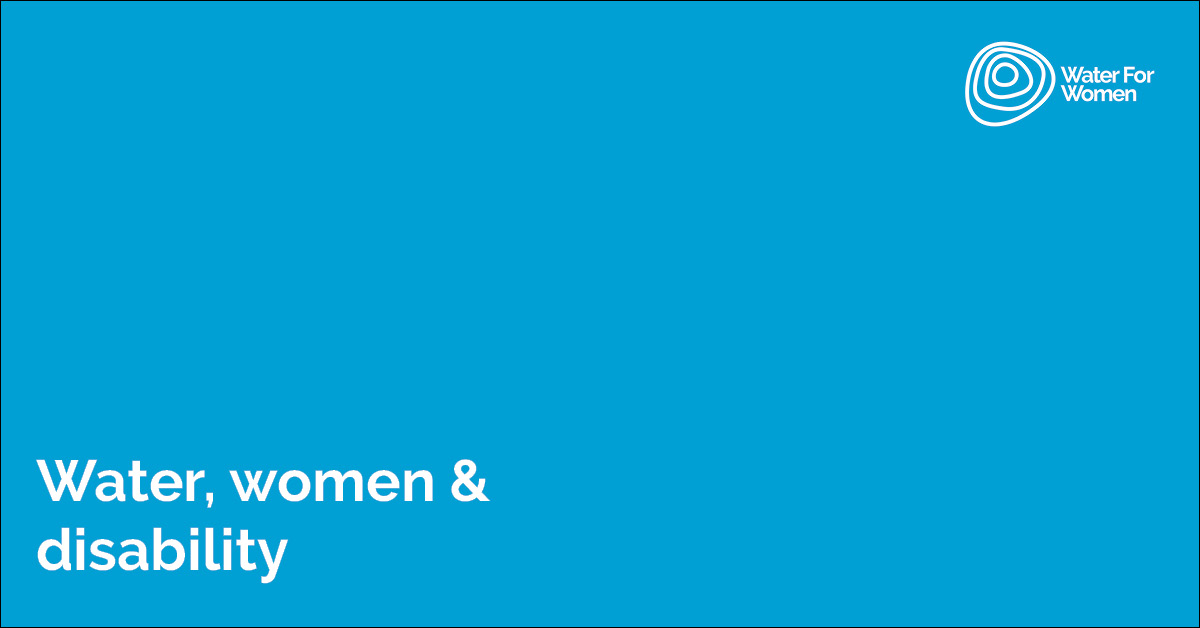 Text reading water, women and disability